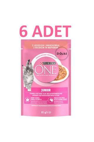 Purina One Yavru Kedi Maması Somon & Havuç 85G X 6 Adet