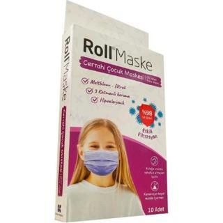 Roll Kız Cerrahi Çocuk Maskesi 1 Kutu 10'Lu