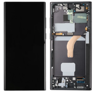 TE Samsung S22 Ultra S908 Uyumlu Çıtalı Lcd Ekran Siyah
