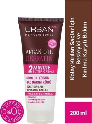 Urban Care Argan Oil&Keratin Kolay Kırılan Yıpranmış Saçlara Özel Yoğun Saç Bakım Maskesi-200 Ml