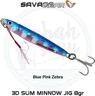 Savage Gear 3D Slim Minnow Baby Jig 8g 5.4cm Blue Pink Zebra