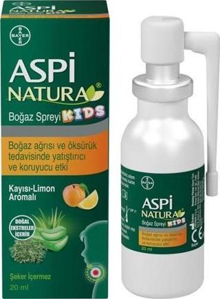 Aspi Natura Kids Boğaz Spreyi Kayısı Limon Aromalı 20 ml