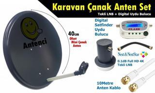 Antenci 40cm Karavan Çanak Anten Seti +Dijital Uydu Bulucu