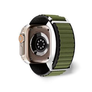 Apple Watch Uyumlu 42MM 44MM 45MM 49MM 1/2/3/4/5/6/se/7/8/ultra Akıllı Saat Alpine Loop Kordon ve Kayışı Siyah(Yeşil)