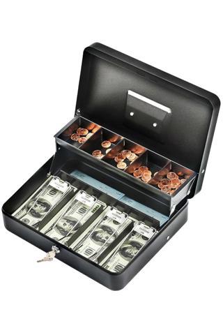 MÜHLEN Cash Box CB300 Fonksiyonel Taşınabilir Anahtarlı Para Çekmecesi/Kutusu Otomatik Para Rafları