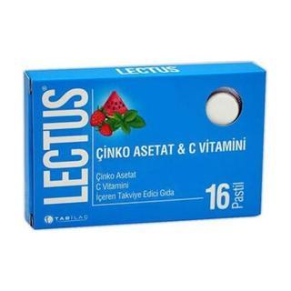Tab İlaç Lectus Çinko Asetat & C Vitamini Pastil 16 'Lı