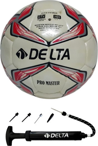 Delta Pro Master El Dikişli 4 Numara Dura-Strong Futbol Topu + Çok Fonksiyonlu Top Pompası İkili Set