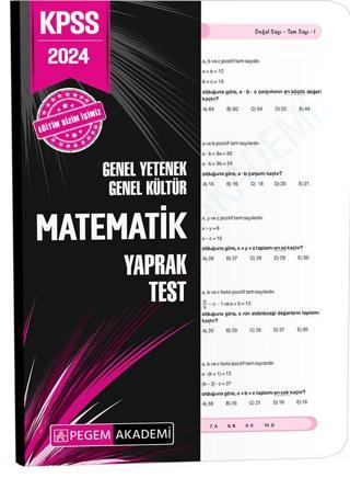 2024 KPSS Genel Yetenek Genel Kültür Matematik Yaprak Test - Pegem Akademi Yayıncılık