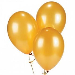Balonevi Balon Metalik Altın Renkli 100 Lü (1 Paket 100 Adet)