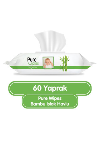 Pure Baby Organik Bambu Özlü Islak Havlu Mendil 60x24 1440 Yaprak