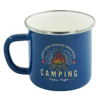Orcamp Retro Emaye Kupa Bardak Mavi Camping 330 cc