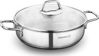 Korkmaz A1833 Perla 22*6 cm Kısa Çelik Tencere