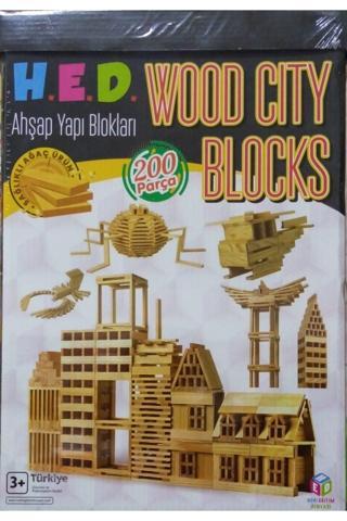 Hobi Eğitim Wood Cıty Bloks 200 Parça Ahşap Yapı Blokları