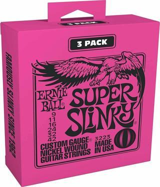 Ernie Ball P03223 3 Paket Elektro Gitar Tel Seti 9-42 (3lü Paket) SUPER SLINKY 3 PACK