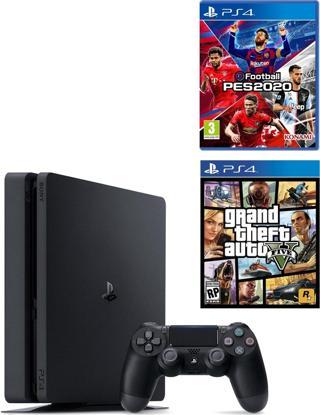 Sony Playstation 4 Slim 1 TB + PS4 Pes 2020 + PS4 GTA 5