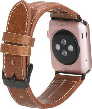 Bouletta Apple Watch Uyumlu Deri Kordon 42-44-45mm NM3-AS2 Taba