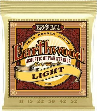 Ernie Ball 2004 Earthwood Light 80/20 Bronze Takım Tel Akustik Gitar