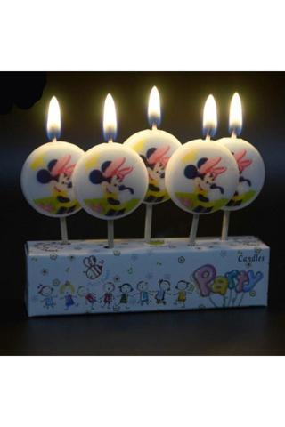 Kuzey Minnie Mouse Bırthday Candle Vıp Kalite Minnie Mouse Pasta Mumu 5 Adet Minnie Mouse Doğum Günü Mumu