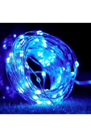 Kuzey Dekor Düğün Işıkları Mavi Pilli Led Işık Mavi 10 Metre Led Işık Mavi Pilli Işık Blue Led Light