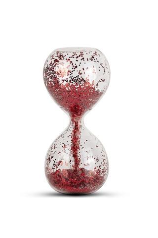 Kuzey Red Sand Clock Kırmızı Kum Saati Cam Kum Saati Simli Kırmızı Kum Saati Yılbaşı Hediyeleri Dekor Obje