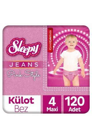 Sleepy Pink Jeans Külot Bez 4 Numara Maxi 4’lü Jumbo 120 Adet