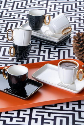 Acar 11697 Savannah 6lı Porselen Kahve Fincan Takımı