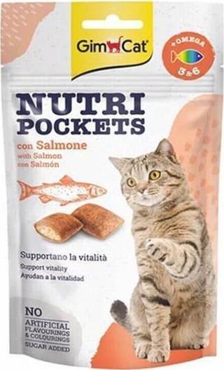 GimCat Nutripockets Somonlu ve Omega 3&6 Kedi Ödülü 60 Gr