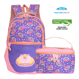 Kidessa 1302 Anatomik Sırtlı Yapılı Unisex İlkokul Çantası - NKT01302-lila-TEK EBAT