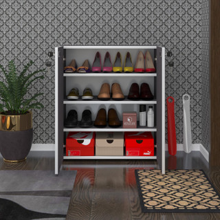 Kenzlife ayakkabılık ayakkabı dolabı kilitli be real gri 080*70*32 kapaklı arkalıklı ofis dolabı