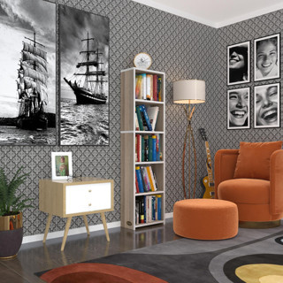 Kenzlife kitaplık süper ga 150*40*19 crd 5 katlı tek bölme çift bölme opsiyonlu ofis mutfak banyo dolabı arkalıksız