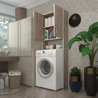 Kenzlife çamaşır makinesi dolabı veronika crd 180*066*20 banyo çift kapaklı arkalıksız