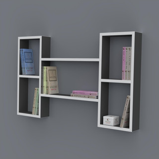 Kenzlife kitaplık gülsu 060*100*20 gri duvar rafı 