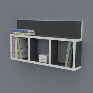 Kenzlife kitaplık hayal 030*060*20 gri duvar rafı 