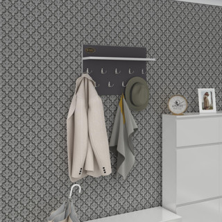 Kenzlife elbise askılığı akasya gri vestiyer portmanto askı askılık 9 adet askı