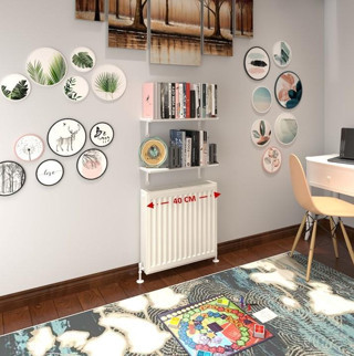 Kenzlife petek üstü raf dresuar golden boy byz 040*24 ikili kitaplık duvar rafı 040 cm uzunluk