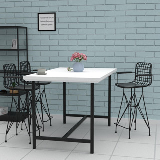 Knsz orta boy tel bar sandalyesi 1 li mağrur syhsyh kolçaklı 65 cm oturma yüksekliği mutfak bahçe cafe ofis