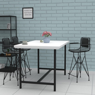 Knsz orta boy tel bar sandalyesi 1 li mağrur syhsyh kolçaklı sırt minderli 65 cm oturma yüksekliği mutfak bahçe cafe ofi