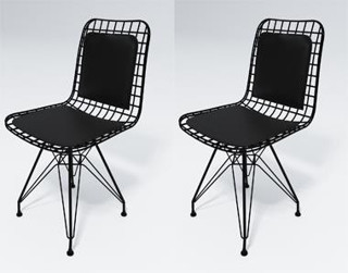 Knsz kafes tel sandalyesi 2 li mazlum syhsyh sırt minderli ofis cafe bahçe mutfak