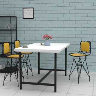 Knsz ufak boy tel bar sandalyesi 1 li uslu syhsrı sırt minderli 55 cm oturma yüksekliği mutfak bahçe cafe ofis