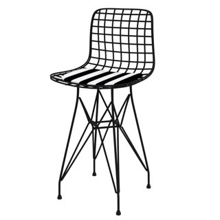 Knsz ufak boy tel bar sandalyesi 1 li uslu syhtuan 55 cm oturma yüksekliği mutfak bahçe cafe ofis