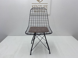 Knsz kafes tel sandalyesi 1 li mazlum syhgri işlemeli kumaş ofis cafe bahçe mutfak