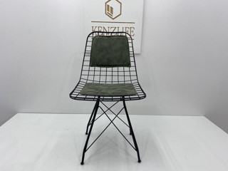 Knsz kafes tel sandalyesi 1 li mazlum syhhaki siyah kumaş sırtminderli ofis cafe bahçe mutfak