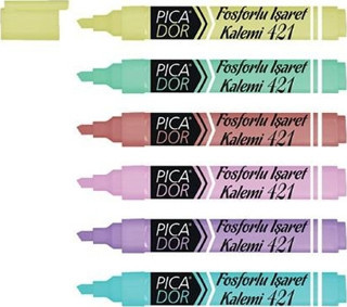 Picador Fosforlu Kalem Seti 10'lu Kutu - Pastel Pembe