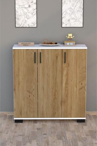 Florida Çok Amaçlı 3 Kapaklı Dolap Çam