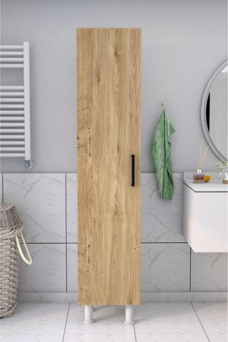 Moonlife 5 Raflı Banyo Boy Dolabı Beyaz Çam