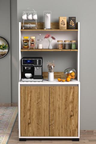 Moonlife Latte Çok Amaçlı Kahve Köşesi Dolabı Çam