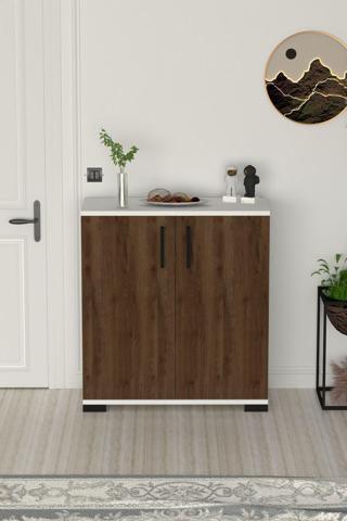 Moonlife Athena Çok Amaçlı 2 Kapaklı ,Kahve Köşesi,Mutfak,Banyo, Kiler Dolabı Ceviz