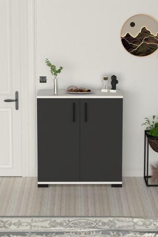 Moonlife Athena Çok Amaçlı 2 Kapaklı ,Kahve Köşesi,Mutfak,Banyo, Kiler Dolabı Antrasit Gri