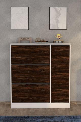 Moonlife Milano 3 Kapaklı Kayar Raflı Dolaplı Ayakkabılık Mars