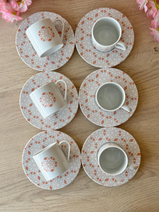 Porland Tamina Desen3 6 Kişilik 12 Parça Kahve Fincan Takımı 90cc